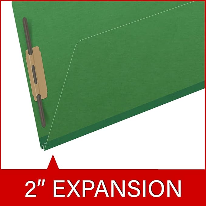 Ecom Folders End Tab Pressboard File Folders | Legal Size 25 Pt Stock with 2" Tyvek Expansion | Full Cut Tabs for Medical Charts, Legal Documents & Office Records | Moss Green, Box of 25 - Image 7