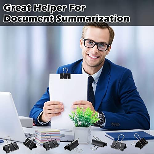 Yexiya 300 Pcs 1.61 Inch Binder Clips Bulk, Paper Clamps,Black - Image 6