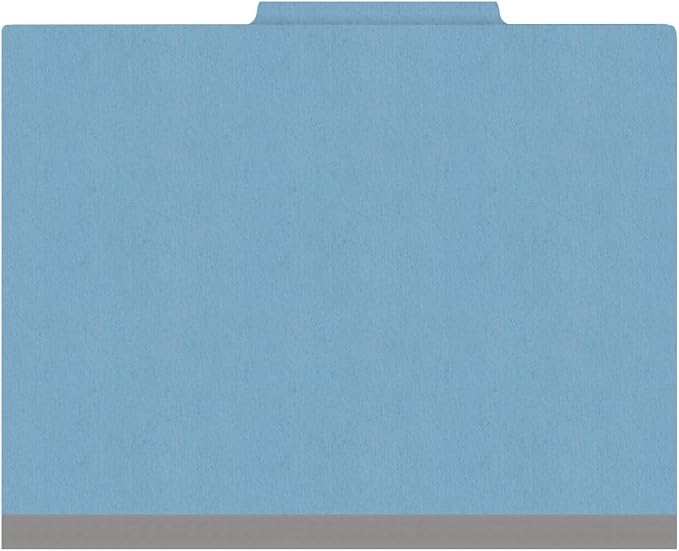 Heavy Duty End Tab Color Folders, 2/5 Cut ROC Top Tab, Letter Size, 1 Divider, Blue (Box of 10) - Image 3