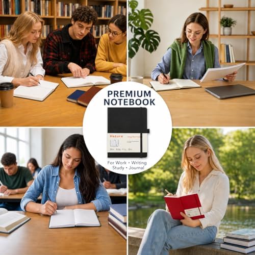 Heture Hardcover Black Notebooks, A5 Lined Notebook for Work 12 pack - Image 4
