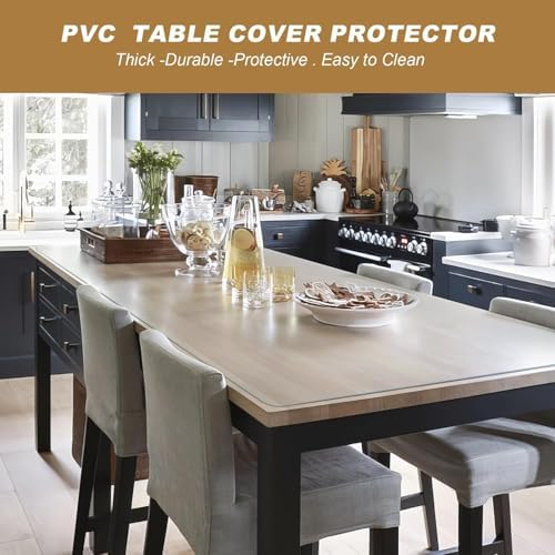 Vicwe Clear Table Cover Protector, 42x72 Inch Single-Sided Frosted Desk Mat - Image 4