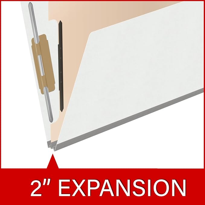 Ecom Folders Heavy Duty Top Tab Classification Folders | Letter Size 18 Pt Stock with 1 Divider | 2/5 Cut Right Position Tab for Medical, Legal and Office Documents | White, Box of 10 - Image 7