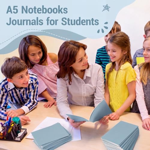 Mimorou 100 Pcs A5 Journals Notebooks Bulk,Lake Blue,Lined - Image 3