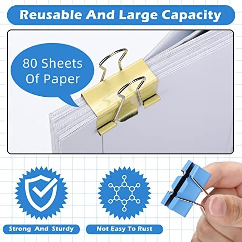 Yexiya 300 Pcs Medium Binder Clips, 1.25 Inch Paper Clamps,Assorted Colors - Image 3