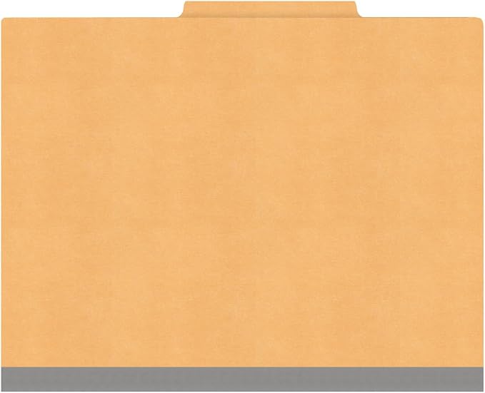 Heavy Duty End Tab Color Folders, 2/5 Cut ROC Top Tab, Letter Size, 2 Divider, Gold (Box of 10) - Image 3