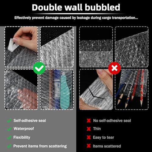 Frienda 300 Pcs Self Adhesive Bubble Bags Packing Pouches, 4" X 6" - Image 4
