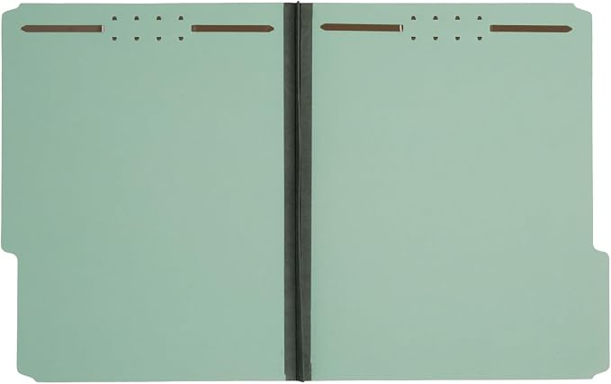 Blue Summit Supplies 25 Pressboard Fastener Folders, Letter 1", Gray Green | Heavy-duty 25pt pressboard, 1 in expansion, 1/3 top tab, embedded fasteners, for reports, files, and records - Image 4