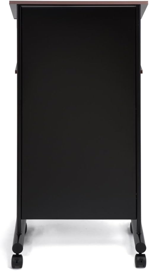 Wheeled Lectern - Standing Desk with Storage Shelf - Beech/Black - Ideal for Presentations and Laptop Use - Image 7