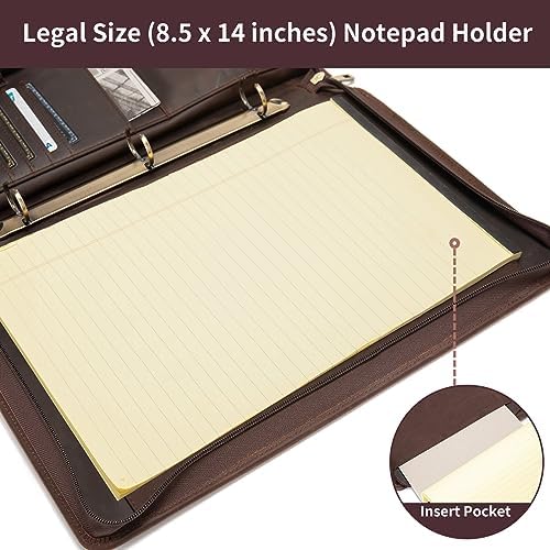 Vegan Leather 3 Ring Portfolio for 8.5 x 14" Pad and 15" Laptop - Image 6