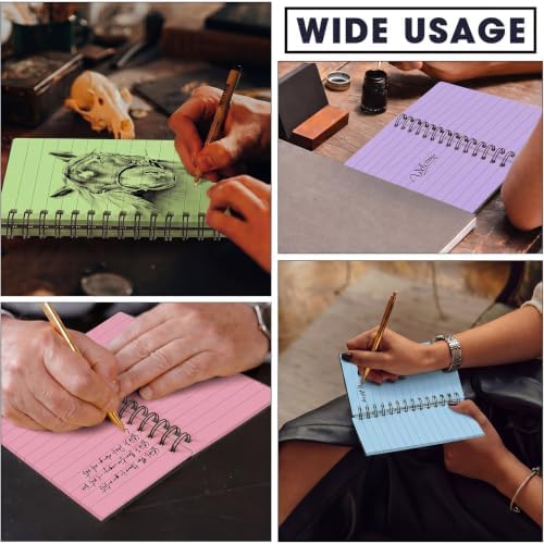 Jutom 10 Pcs Small Spiral Notebook Memo Pad 3x5, Black Cover 5 Color Page - Image 3