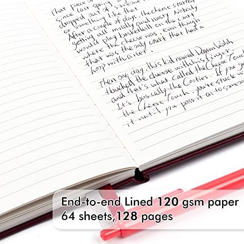 feela 24 Pack Journal Notebook for Work, Business Notebook Bulk Hardcover Lined Writing Journal with Pen Holder for Men Women Note Taking, with 24 Black Pens, 120 GSM, 5.1”x8.3”, A5, Wine - Image 3