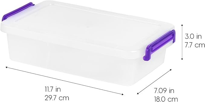 IRIS USA Storage Bins with Lids |Made in USA| 3 Qt - (10-Pack) - Clear | Plastic Containers for Crafts, Art, Office & Study Supplies / Interlocking Latches - Image 5