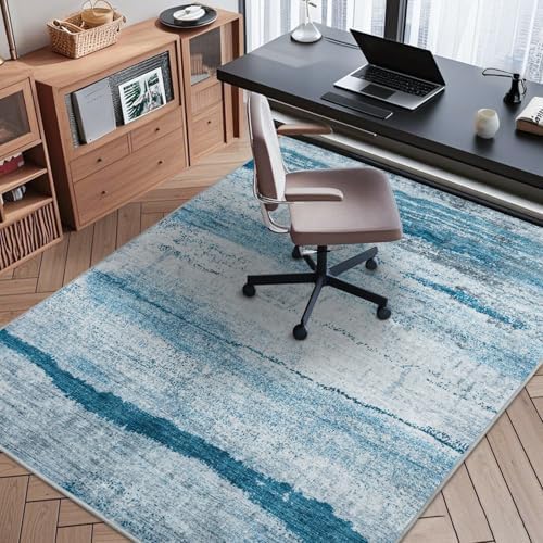 Office Chair Mat for Hardwood Floor, 60"x45" Easy Glide Computer Chair Mat Protector for Rolling Chair Under Desk Rug Nonslip Backing, Machine Wash by CHAKME