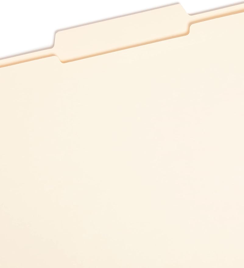 Smead File Folder, Reinforced 2/5-Cut Right of Center Position, Guide Height, Letter Size, Manila, 100 Per Box (10376) - Image 2