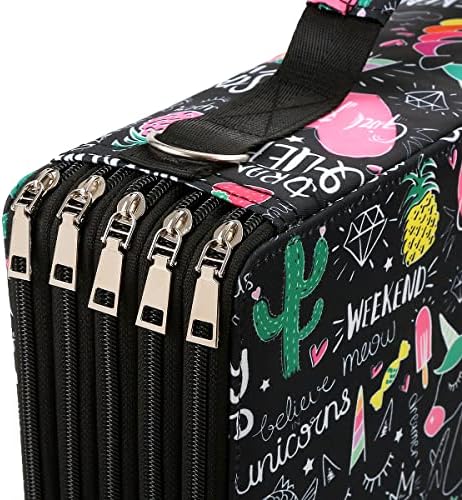 600-Slot Colored Pencil Case, 5-Layer Zipper with Shoulder strap and Handle - Image 3