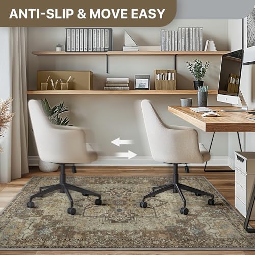 48"x60" Office Chair Mat for Hardwood Floor, Non-Slip Washable Brown - Image 5