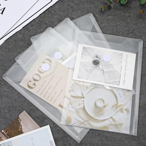 50 Pack Plastic Envelopes, 7 X 10 Clear Reusable Waterproof File Folder with Snap Button, A5 Clear Envelopes for School and Office Supplies - Image 3