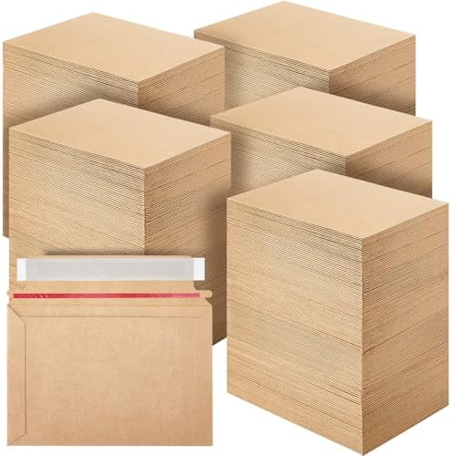 Affrolling 500 Pcs 6.5 x 4.5 Inch Rigid Photo Mailers Cardboard, Brown by Affrolling