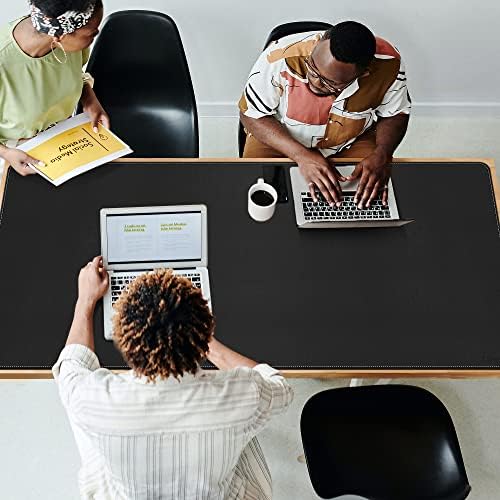 CENNBIE Leather Desk Mat, 63" x 31.4", Large Desk Pad Protector Black - Image 4