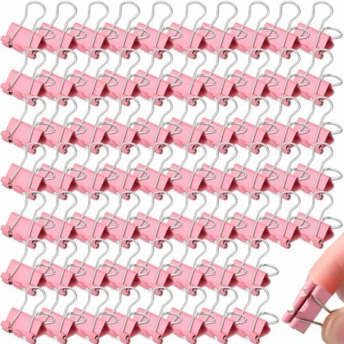 Yexiya 300 Pcs Binder Clips Bulk, 0.75 Inch Paper Clamps,Pink by Yexiya