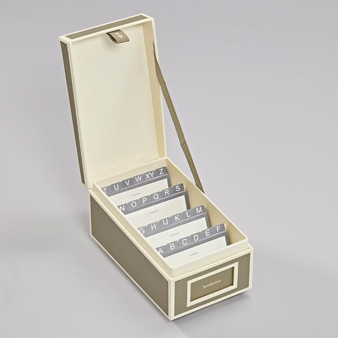 Semikolon - Business Card Box with Alphabetical Tabs, Fango - Image 2