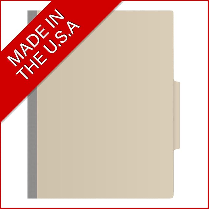18 Pt. Manila Classification Folders, Full Cut Top Tab, Letter Size, 3 Dividers (Box of 10) - Image 5