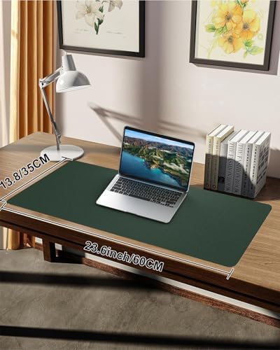 Leather Desk Pad Protector,Desk Cover mat,Office Desk mat,Laptop Mat for Desk, Non-Slip Desk Blotter,Waterproof Desk Writing Pad for Office&Home(23.6"x13.8",Dark Green) - Image 7