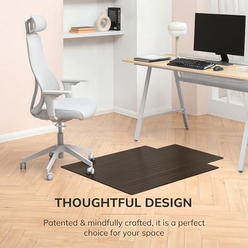 Anji Mountain 48" x 36" Bamboo Office Chair Mat for Carpet & Hardwood Floor - Image 4