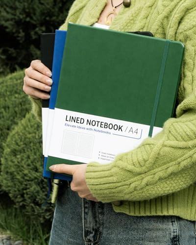 Dynta A4 Lined Journal Notebooks 3 Pack 8.5 x 11 Leather Hardcover Journals - Image 6