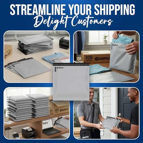 Shippozz 10x13 Poly Mailers 100 Pack, Durable Waterproof Polymailers for Shipping Clothes, Self Seal Mailing Bags for Small Business Packaging Supplies, Mailing Envelopes for Books, and Accessories - Image 5