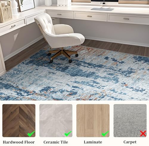 Office Chair Mat for Hardwood Floor, 60"x45" Easy Glide Computer Chair Mat Protector for Rolling Chair Under Desk Rug Nonslip Backing, Machine Wash - Image 4