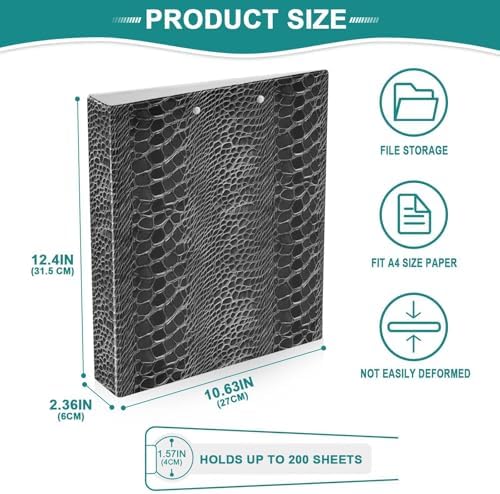 3 Ring Binder 1.5 Inch Clipboards Binders with Interior Pockets Round Ring Binder for Office Supplies and School - Image 4