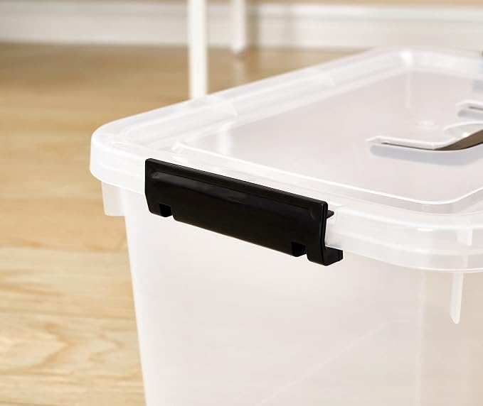 6 Quart Clear Storage Latch Box/Bins, 6-Pack Plastic Container with Latches and Lid - Image 5