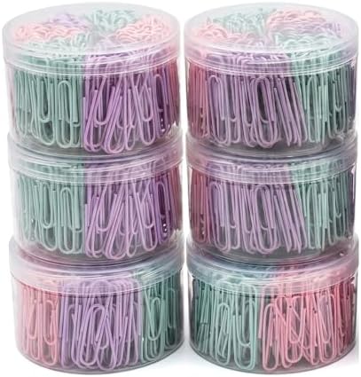 Colored Jumbo Paper Clips, 300pcs 2 Inch (50 mm) Paper Clip Paperclips Colorful Clips for Paperwork Ideal for Home, School and Office Use Colored (Macaron, 2 Inch (Pack of 6)) by ZYFOFFICE