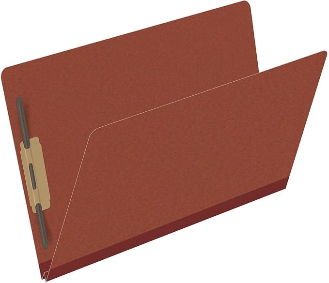 Ecom Folders End Tab Pressboard File Folders | Legal Size 25 Pt Stock with 2" Tyvek Expansion | Full Cut Tabs for Medical Charts, Legal Documents & Office Records | Brick Red, Box of 25 - Image 2