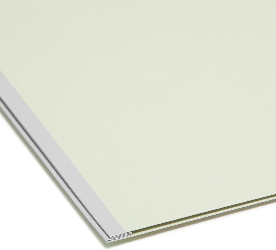 Smead Pressboard Fastener File Folder with SafeSHIELD Fasteners, 2 Fasteners, 2/5-Cut Tab Right Position, Guide Height, 2" Expansion, Legal Size, Gray/Green, 25 per Box (19920) - Image 5