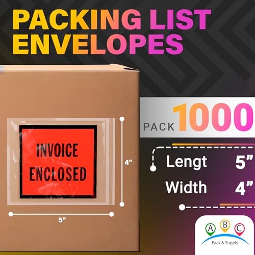ABC PACK & SUPPLY Packing List Envelopes, Clear with Red Face Invoice Enclosed, 4 x 5 Inch, Self Seal Shipping Document Pouches 2 Mil Polyethylene, Pack of 1000 - Image 2