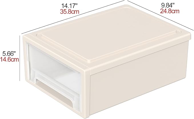 Asking 12 Quart Stacking Drawer, Plastic Storage Drawer Unit, 3-Pack | Stackable Structure, Sturdy Plastic Frame, Space Saving Design, Suitable for Office, Bedroom & Closet Storage - Image 3