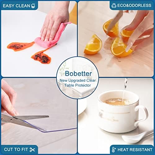 16x84 in Office Desk Blotter Pad Clear Plastic PVC Table Sheet Protector Cover Transparent Table Mat for Rectangular Dining Kitchen Coffee Dressing End Table Candle Furniture Surface - Image 4
