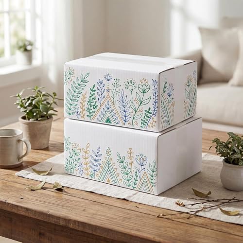 HORLIMER 8x6x4 Shipping Boxes Set of 40, White Corrugated Cardboard Mailer Box for Packing Small Business - Image 5