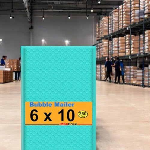 iMBAPrice 6x10 Inches Teal Color Polybubble Bag, 250-Pack Small Size #0 Waterproof Cushioning Self Seal Adhesive Padded Mailers (Total 250 Bags) - Image 4