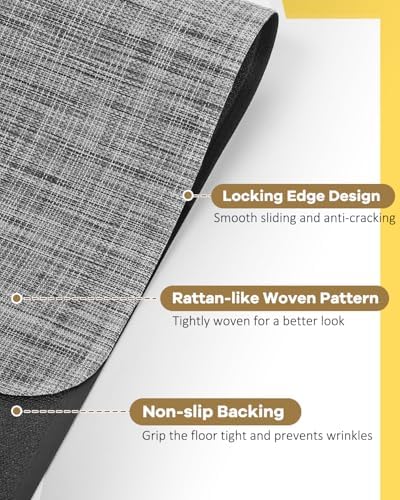 BesWin Office Chair Mat for Hard Floors, 36" x 48" Desk Computer Chair Mat for Wood/Tile Floors, Heavy Duty Non-Slip PVC Hard Floor Protector Mat Desk Rug for Office Home, Grey - Image 5