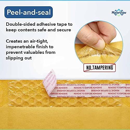 Kraft Bubble Mailers 5x10, Self Seal Padded Envelopes #00, 250 Pack Bulk - Image 3