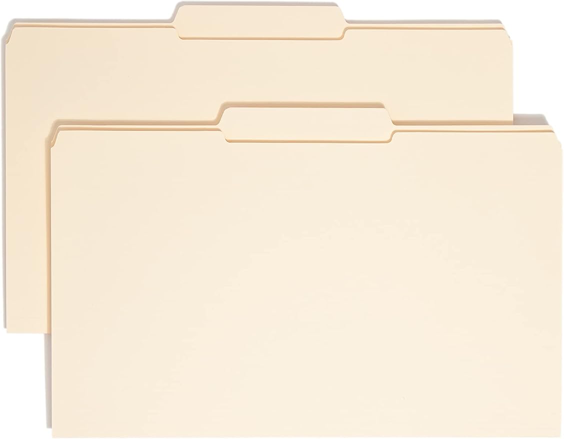 Smead File Folder, Reinforced 1/3-Cut Tab, Center Position, Legal Size, Manila, 100 per Box (15336) by SMEAD