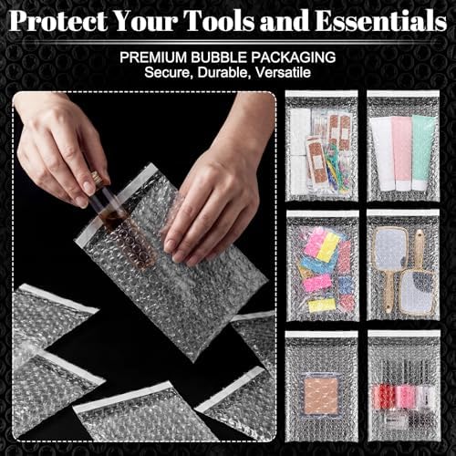 Frienda 150 Pcs Self Adhesive Bubble Bags Packing Pouches, 4" X 6" - Image 3