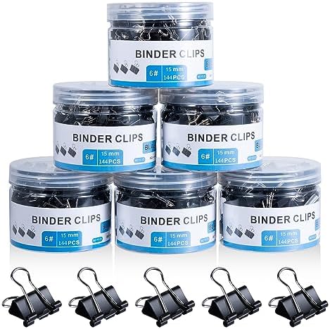 EFOK Small Binder Clips 864 PCS Mini 15mm Paper Clip 5/8 Inch Paper Clamps by EFOK