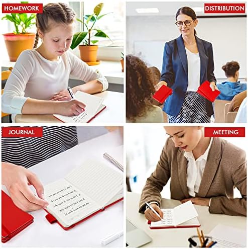 feela 15 Pack Pocket Small Notebooks Bulk, Mini Cute Notepads Hardcover College Ruled Lined Journals with Pen Holder for School Business Memos, with 15 Black Pens, 3.5”x 5.5”, A6, Red - Image 7