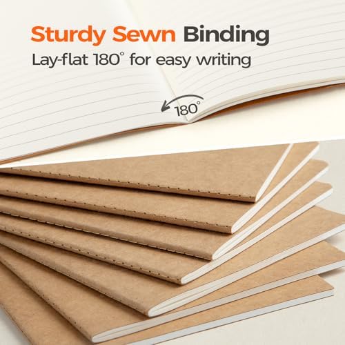 24 Pack Kraft Notebooks Bulk A5, 60 Pages Lined Ruled Journals, 8.3x5.5 In - Image 4