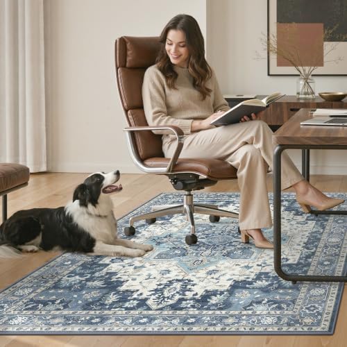 36"x48" Office Chair Mat for Hardwood Floor, Non-Slip Washable Navy - Image 7