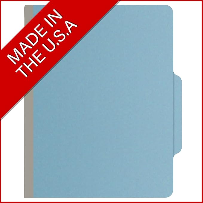 25 Pt. Pressboard Classification Folders, 2/5 Cut ROC Top Tab, Letter Size, No Dividers, Light Blue (Box of 25) - Image 5